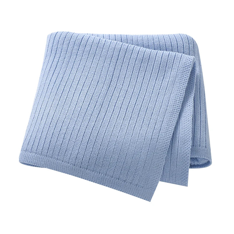 Cozy Ribbed Baby Knitted Blanket – 90x70cm | Breathable, Multi-Purpose Swaddle & Quilt for Babies