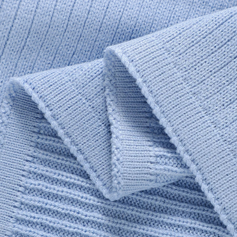 Cozy Ribbed Baby Knitted Blanket – 90x70cm | Breathable, Multi-Purpose Swaddle & Quilt for Babies